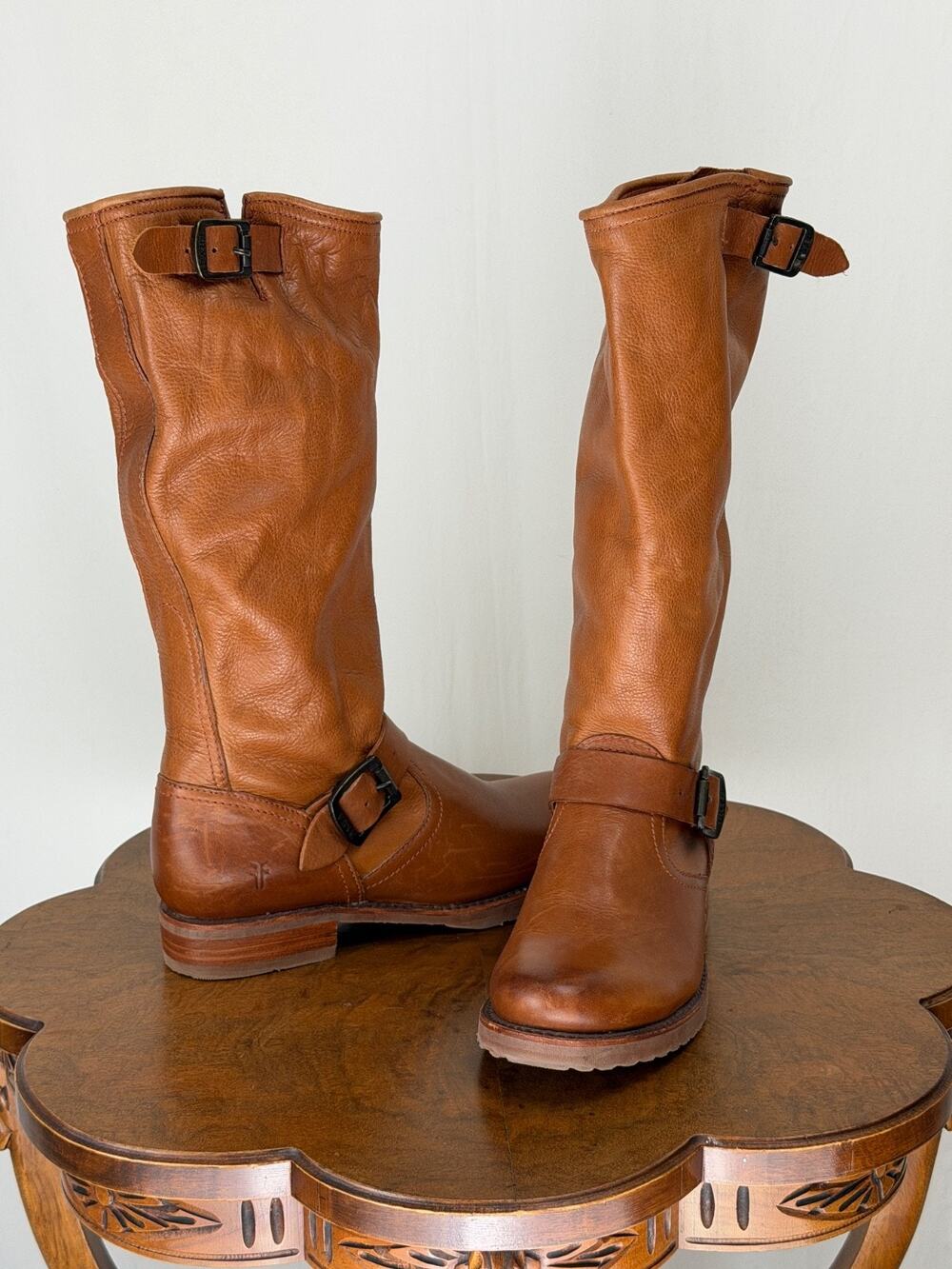 Frye Riding Boot Caramel Brown Pull On 15" Tall Women's Size 7 #0120C